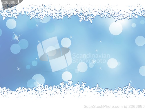 Image of Christmas blue background with snow flakes. EPS 8