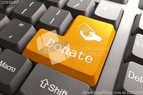 Image of Keyboard with Donate Button.