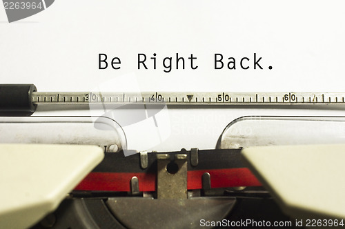 Image of be right back