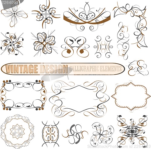 Image of decorative design elements: page decor, frames, banners, ribbons