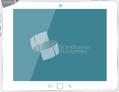 Image of White generic tablet pc on white background