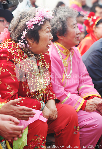 Image of Old Chinese women at a Chinese New Year festival