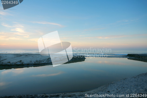 Image of Sunrise in the beach and lake