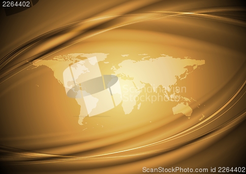 Image of Abstract technology background with world map