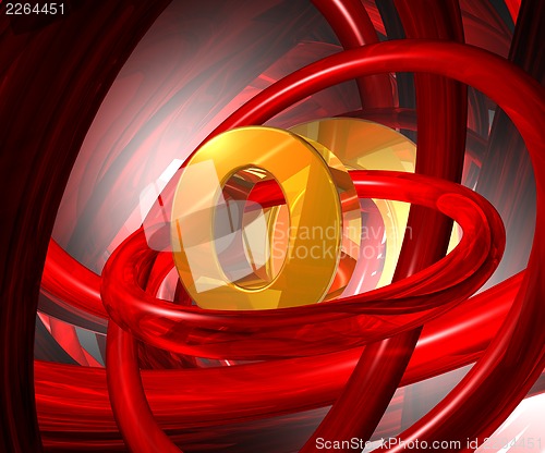 Image of letter o in abstract space