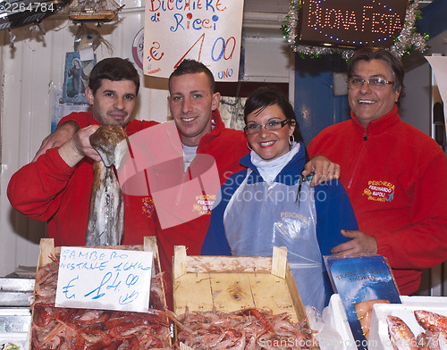 Image of Ballaro, Palermo- selling fish