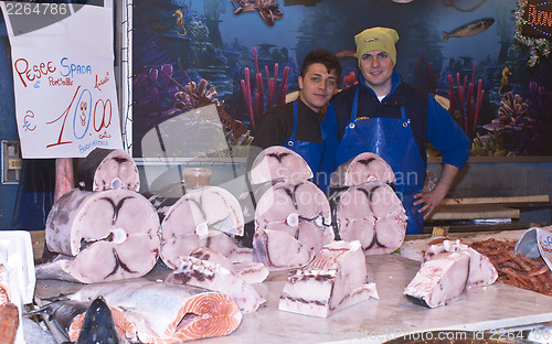 Image of Ballaro, Palermo- selling swordfish