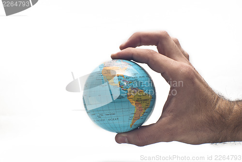 Image of world in hand isolated