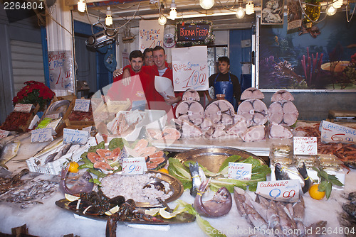 Image of Ballaro, Palermo- selling fish