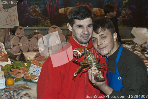 Image of Ballaro, Palermo- selling fish