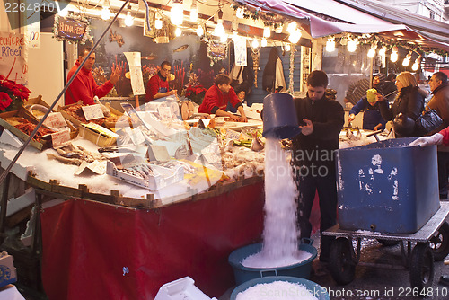 Image of Ballaro, Palermo- selling fish