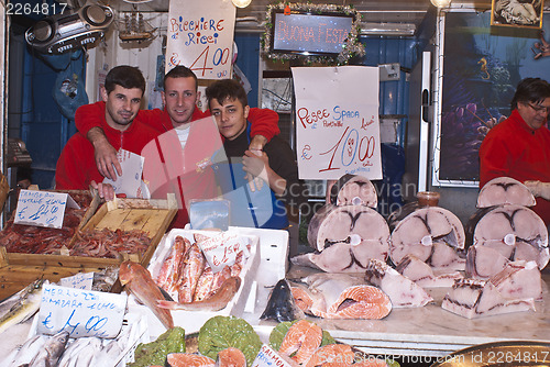 Image of Ballaro, Palermo- selling fish