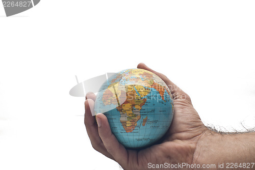 Image of world in hand isolated