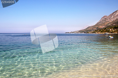 Image of Beautiful turquoise sea and nature