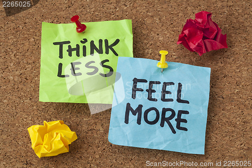 Image of think less, feel more advice