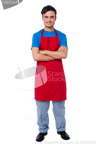 Image of Casual full length portrait of male chef