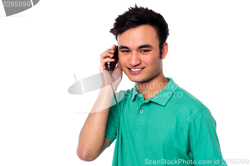 Image of Young boy speaking to his girlfriend