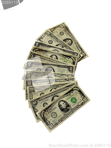 Image of dollar banknotes isolated on a white background