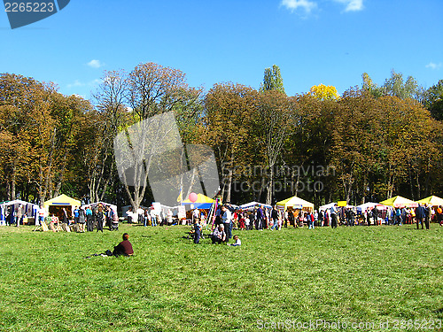 Image of many people on the holiday of autumn in Ukraine