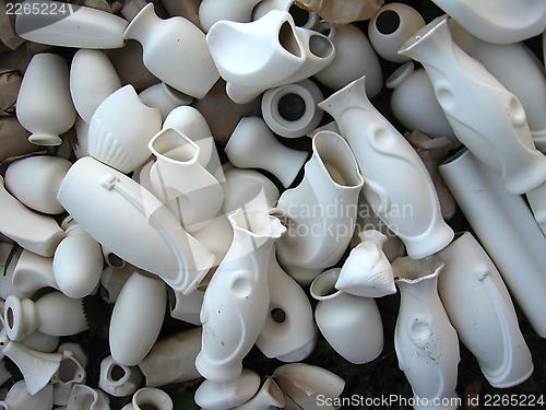 Image of Many white amphoras on sale