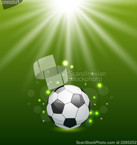 Image of Football background with ball and light effect 