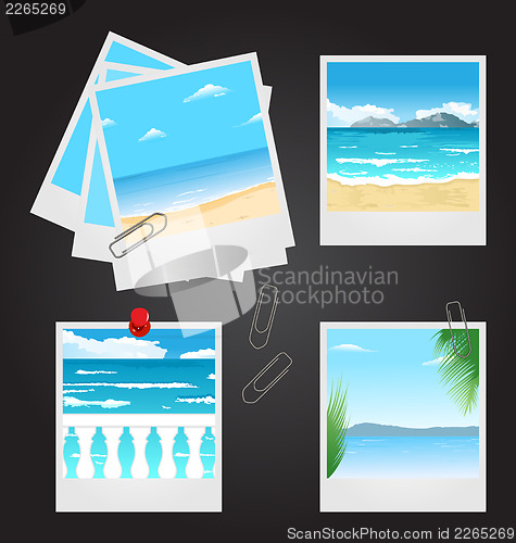 Image of Set photo frames with beaches