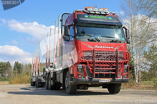 Image of Volvo Truck and Wood Trailer 