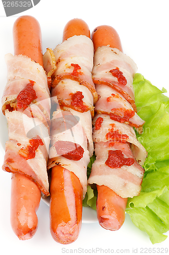 Image of Sausages Wrapped in Bacon