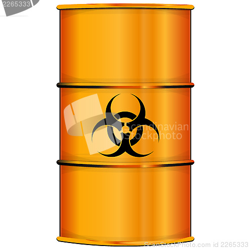 Image of Orange barrel with bio hazard sign