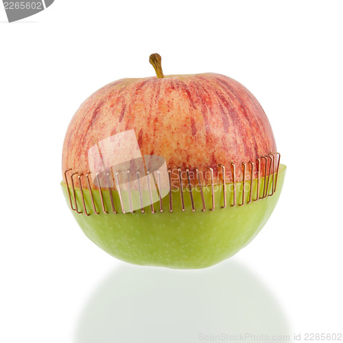 Image of Sliced apple halves