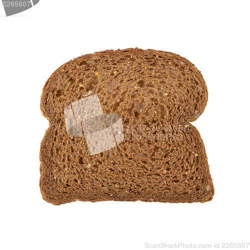 Image of Slice of dark brown bread
