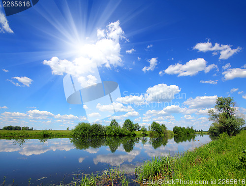 Image of beautiful summer lake landscape