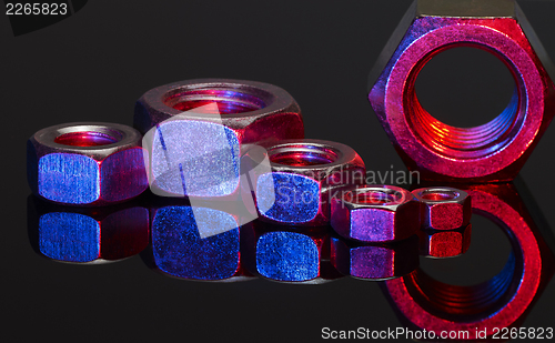 Image of illuminated screw nuts