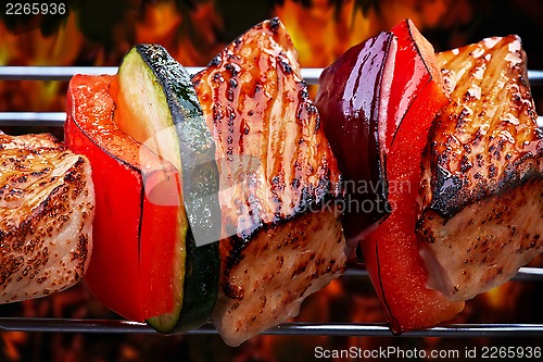 Image of grilled pork fillet and vegetables