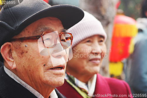 Image of Chinese New Year celebrations in Qingdao, China - elderly Chines