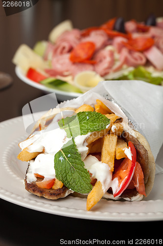 Image of Greek Gyro and Antipasto Salad