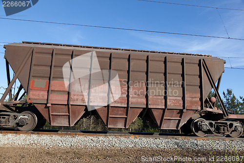 Image of The rail car of a freight train