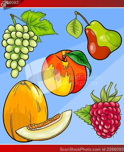 Image of fruits set cartoon illustration