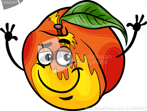 Image of funny peach fruit cartoon illustration