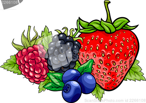 Image of berry fruits cartoon illustration
