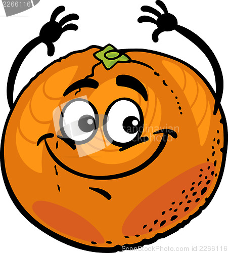 Image of funny orange fruit cartoon illustration