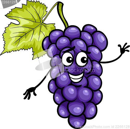Image of funny blue grapes fruit cartoon illustration