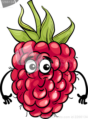 Image of funny raspberry fruit cartoon illustration