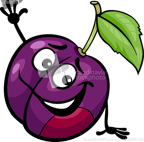 Image of funny plum fruit cartoon illustration