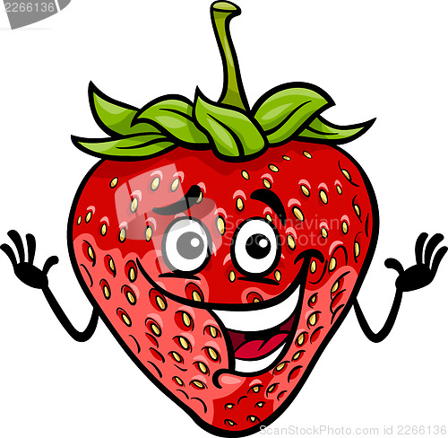 Image of funny strawberry fruit cartoon illustration