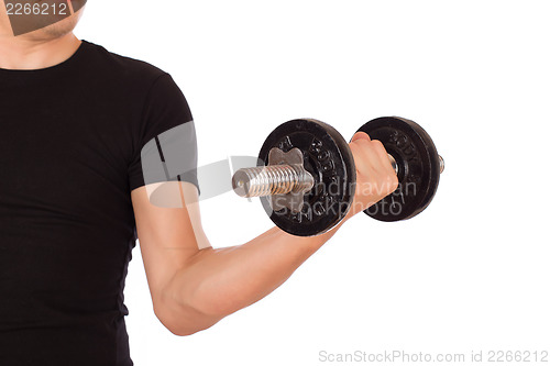 Image of Man exercise with a dumbbell