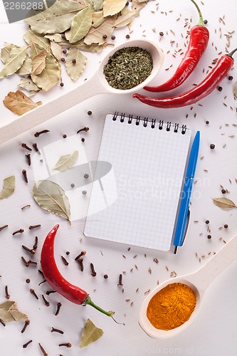 Image of notebook and pen to write recipes
