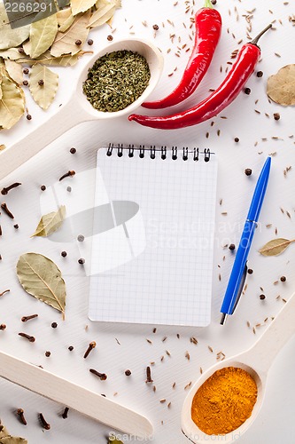 Image of notebook and pen to write recipes