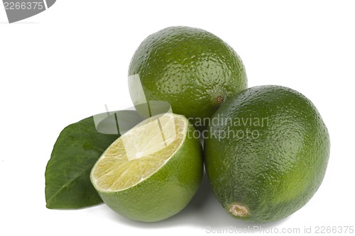 Image of Fresh limes Isolated on white