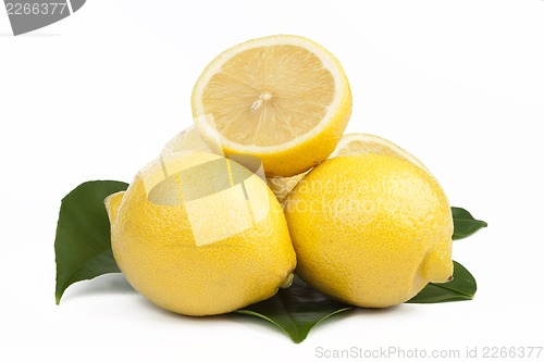Image of Fresh lemon isolated on white